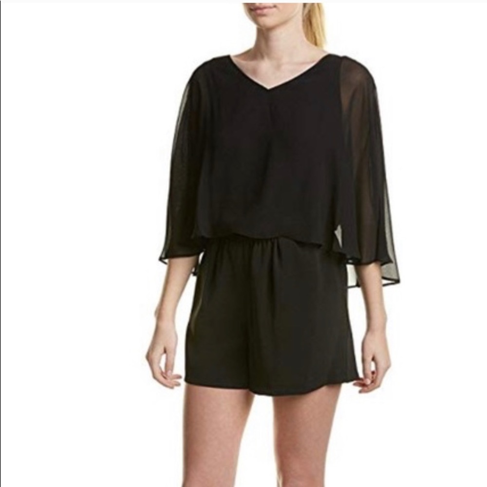 VINCE CAMUTO SHEER OVERLAY ROMPER